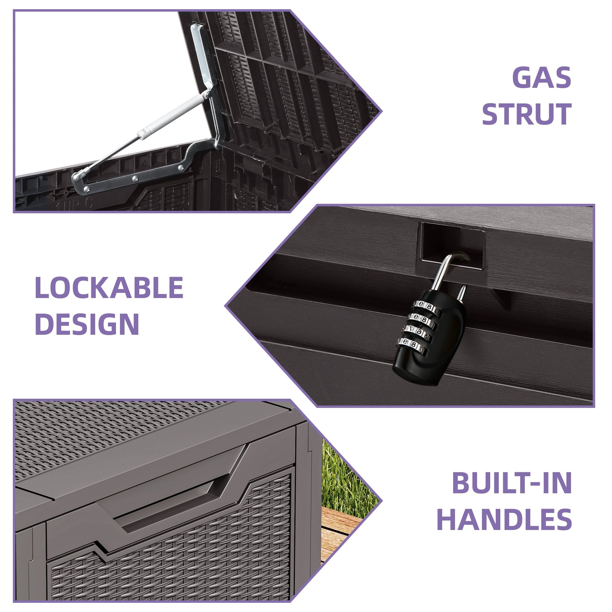 100 Gallon Outdoor Storage Waterproof Deck Box - N/A