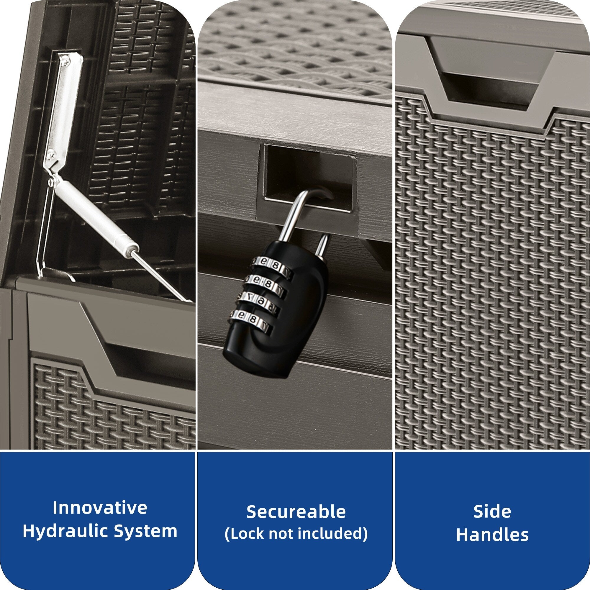 100 Gallon Outdoor Storage Waterproof Deck Box - N/A