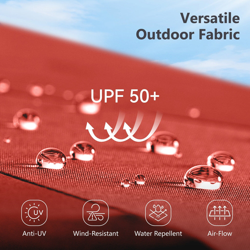 Parasol de terrasse inclinable à 3 niveaux de 10 pieds de MAISON ARTS, parasol d'extérieur à double ventilation avec lumières LED