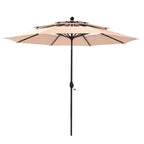 Parasol de terrasse inclinable à 3 niveaux de 10 pieds de MAISON ARTS, parasol d'extérieur à double ventilation avec lumières LED