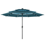 Parasol de terrasse inclinable à 3 niveaux de 10 pieds de MAISON ARTS, parasol d'extérieur à double ventilation avec lumières LED
