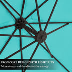 10ft Steel Crank Lift Hanging Offset Cantilever Umbrella