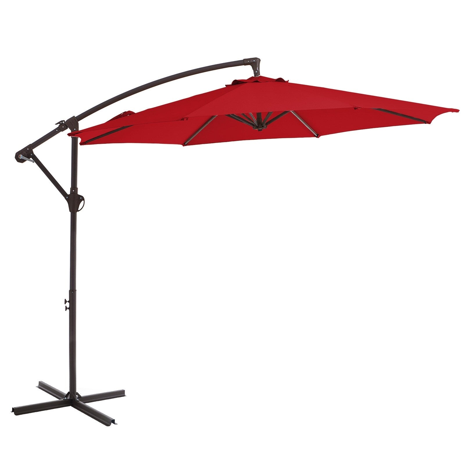 10ft Steel Crank Lift Hanging Offset Cantilever Umbrella