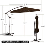 10ft Steel Crank Lift Hanging Offset Cantilever Umbrella