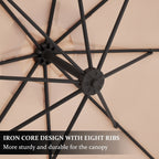 10ft Steel Crank Lift Hanging Offset Cantilever Umbrella