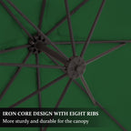 10ft Steel Crank Lift Hanging Offset Cantilever Umbrella