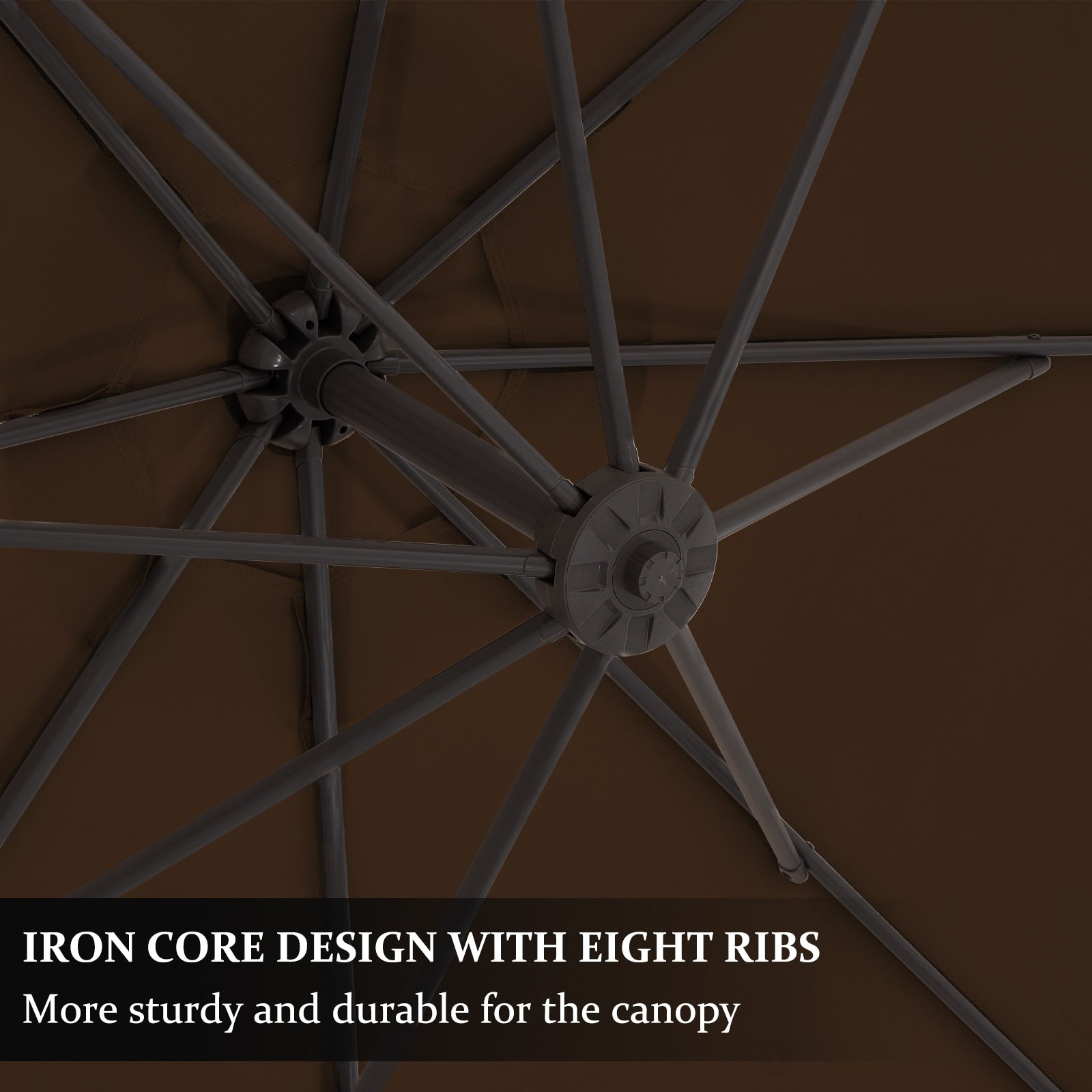 10ft Steel Crank Lift Hanging Offset Cantilever Umbrella