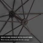 10ft Steel Crank Lift Hanging Offset Cantilever Umbrella