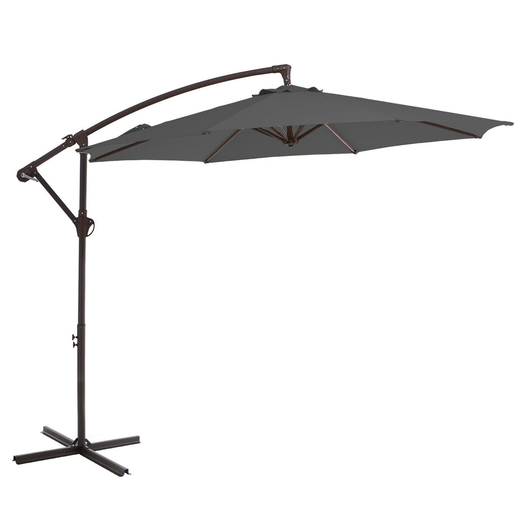 10ft Steel Crank Lift Hanging Offset Cantilever Umbrella