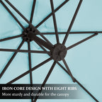 10ft Steel Crank Lift Hanging Offset Cantilever Umbrella