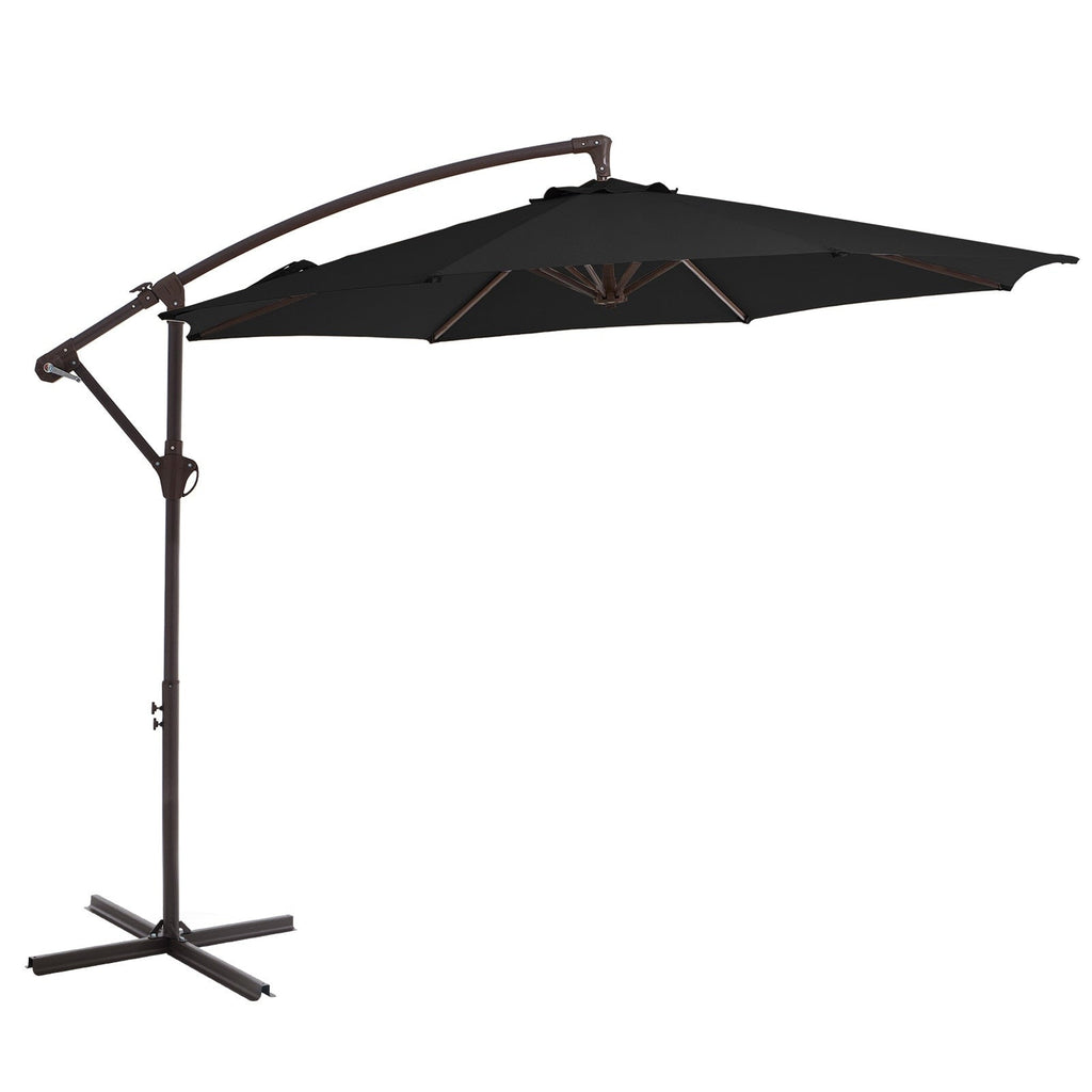 10ft Steel Crank Lift Hanging Offset Cantilever Umbrella