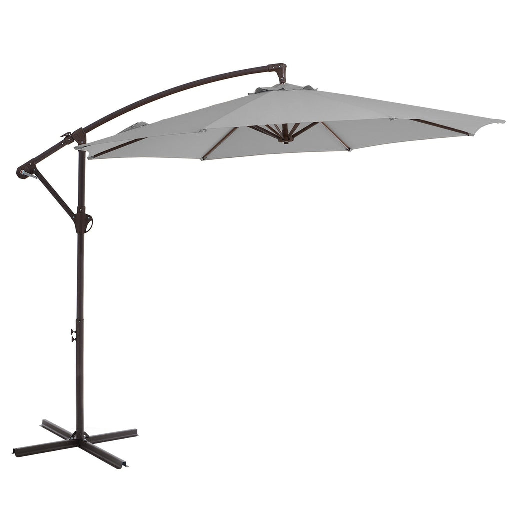 10ft Steel Crank Lift Hanging Offset Cantilever Umbrella