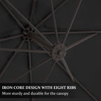 10ft Steel Crank Lift Hanging Offset Cantilever Umbrella