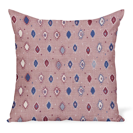 Coussin Oona de Peter Dunham Textiles en rose pâle/indigo 
