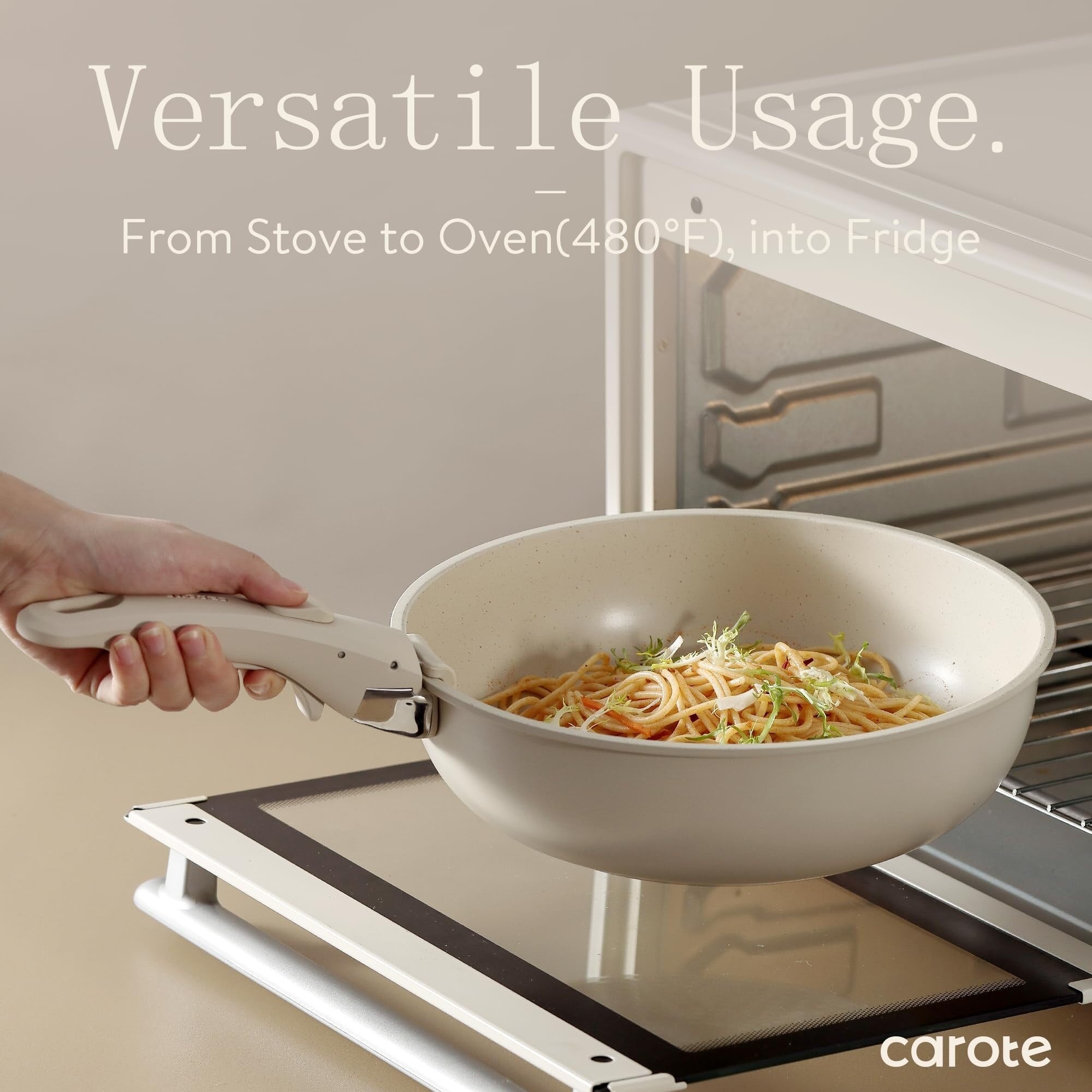 Ensemble de 11 casseroles et poêles antiadhésives avec poignée amovible, ustensiles de cuisine à induction antiadhésifs avec poignée amovible