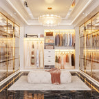 Rackcog Organiseur de placard réglable de 120 pouces avec tiroirs, système de placard avec étagères de bricolage pour placards et dressings