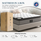 Assemblé aux États-Unis - Matelas hybride 12 Diamond à ressorts ensachés et mousse à mémoire de forme Cool Gel