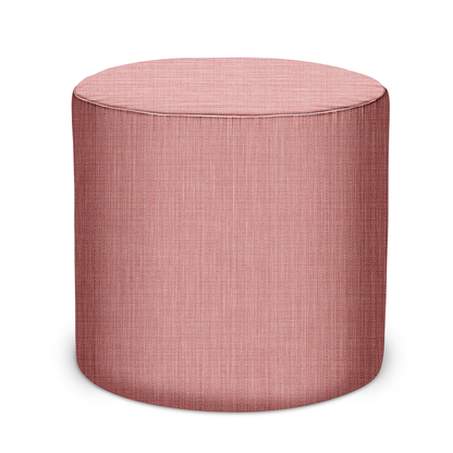 Pouf d'intérieur/extérieur en toile tissée rose Peter Dunham Textiles
