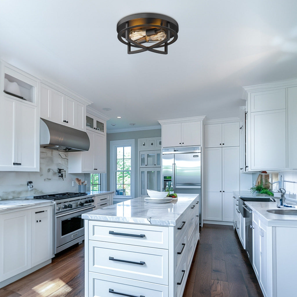 13 2-Light Industrial Ceiling Light Flush Mount Lights