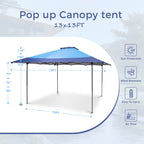 Gazebo de jardin renforcé escamotable avec rideau d'angle élégant - 13 x 13 pi