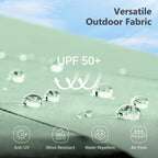 MAISON ARTS Parasol de marché extérieur rectangulaire à manivelle double face de 15 pieds Parasol de patio éclairé par LED solaire avec base incluse