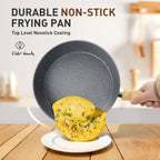 Batterie de cuisine en granit de 17 pièces, ensemble de casseroles et poêles antiadhésives