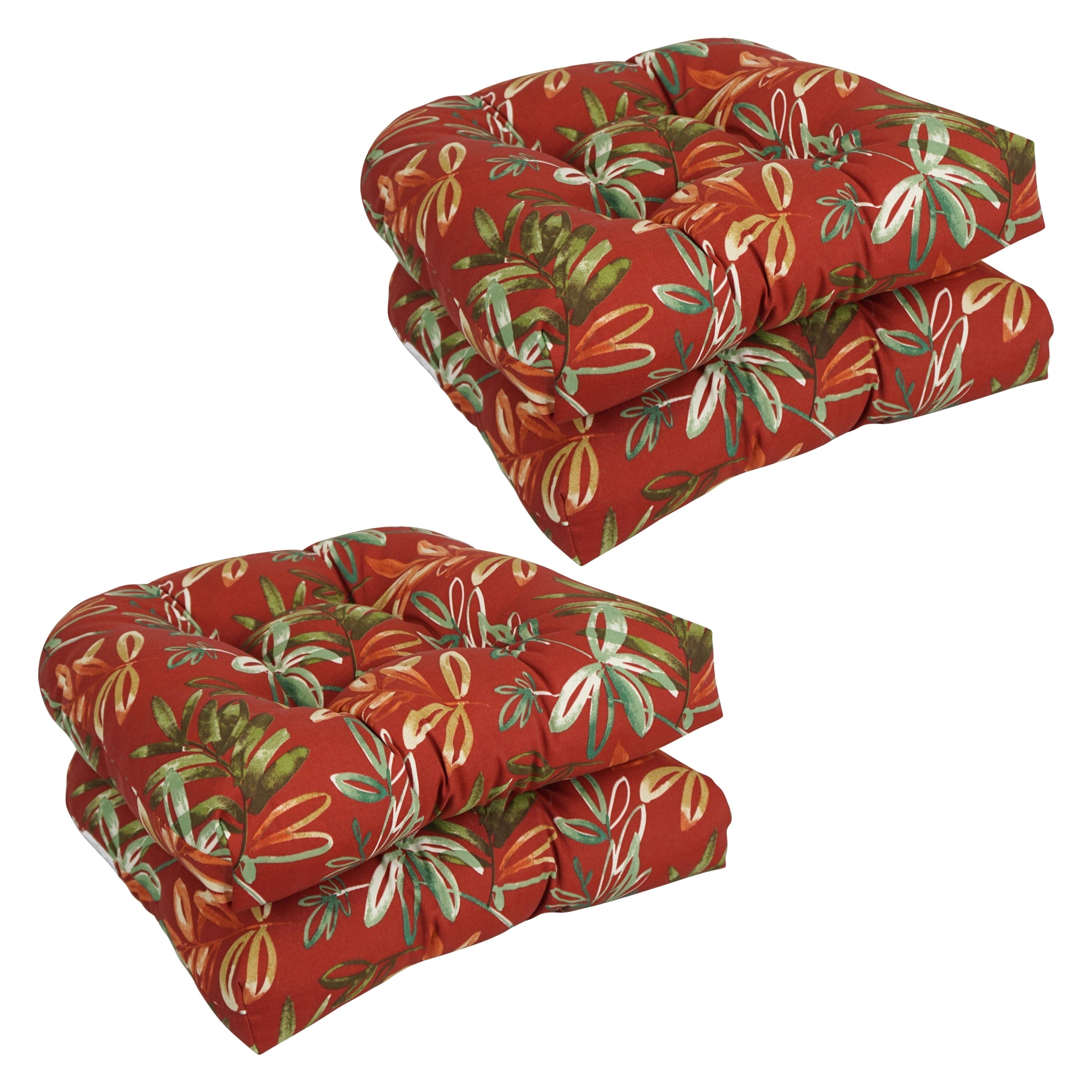 19-inch Rounded Back Indoor/Outdoor Chair Cushions (Set of 4) - 19 x 19