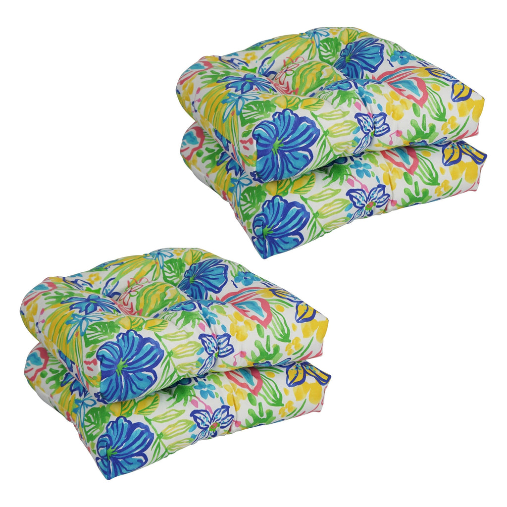 19-inch Rounded Back Indoor/Outdoor Chair Cushions (Set of 4) - 19 x 19
