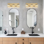 2/3/4/5 Light Bathroom Vanity Light Wall Sconce with Crystal Shade