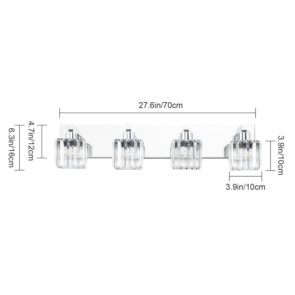 2/3/4/5 Light Bathroom Vanity Light Wall Sconce with Crystal Shade