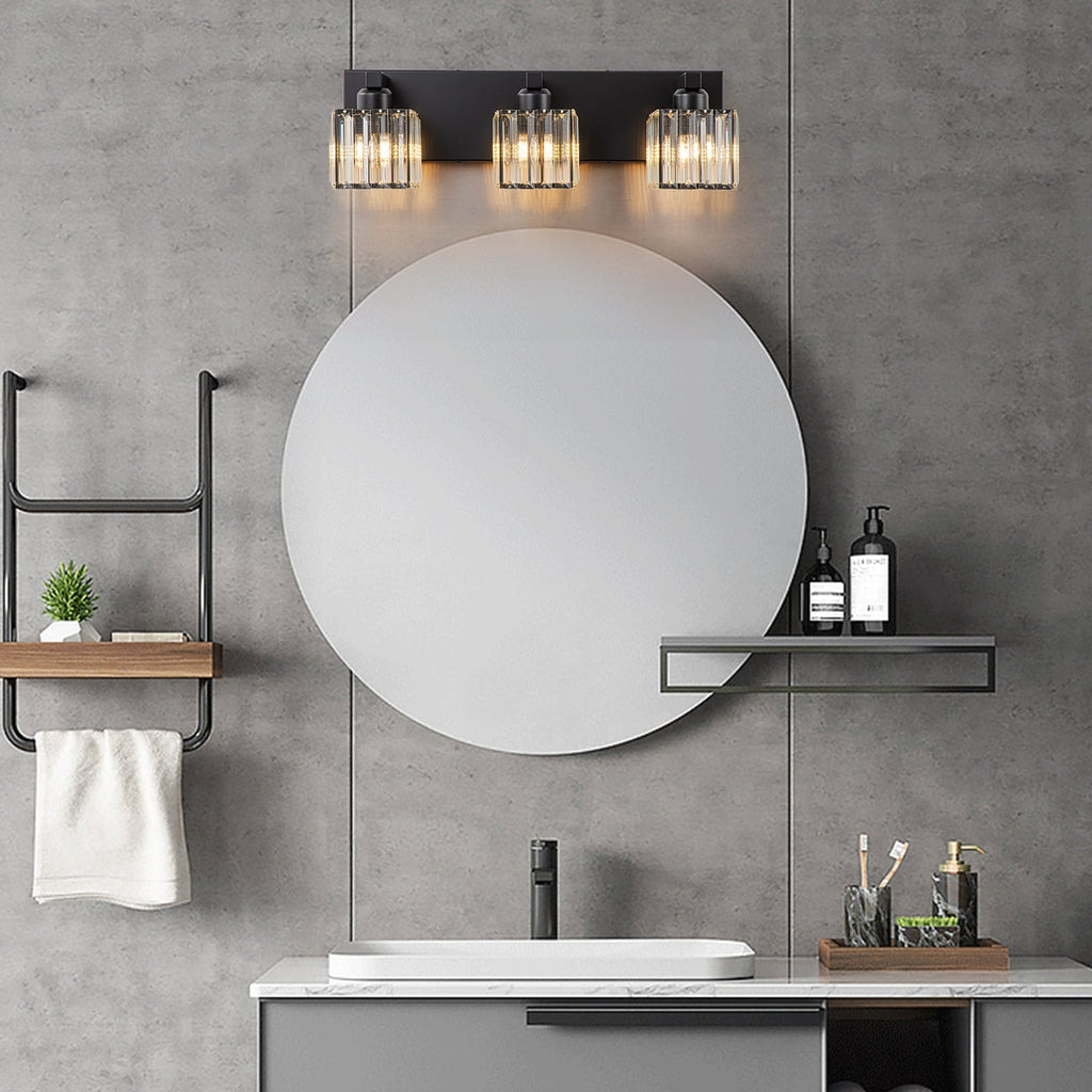 2/3/4/5 Light Bathroom Vanity Light Wall Sconce with Crystal Shade