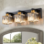 2/3/4/5 Light Bathroom Vanity Light Wall Sconce with Crystal Shade