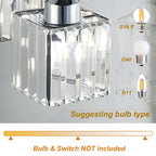 2/3/4/5 Light Bathroom Vanity Light Wall Sconce with Crystal Shade