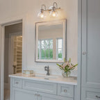 Applique murale de salle de bain à 2/3 lumières avec abat-jour en verre