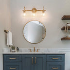 Applique murale de salle de bain à 2/3 lumières avec abat-jour en verre