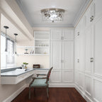 2-Light Flush Mount Ceiling Light with Clear Hammered Glass