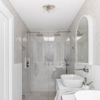 2-Light Flush Mount Ceiling Light with Clear Hammered Glass