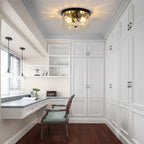 2-Light Flush Mount Ceiling Light with Clear Hammered Glass