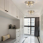 2-Light Flush Mount Ceiling Light with Clear Hammered Glass