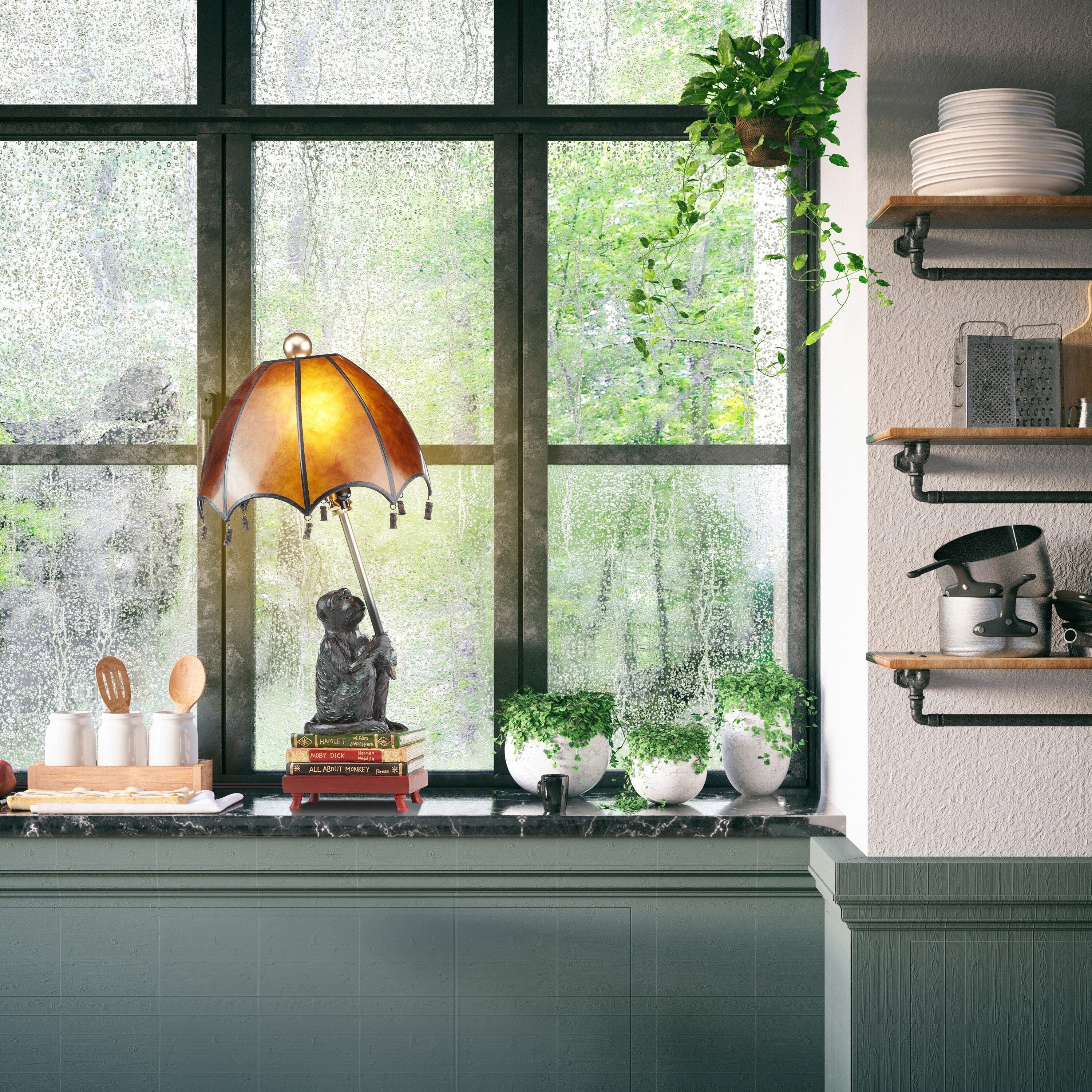 Lampe de table Singe Intellectuel 21,75 po (L 11 x l 11 x H 21,75 po)