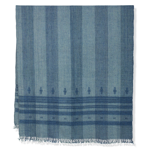 Couvre-lit indien Patna en ciel/indigo