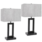 22 Gray USB Table Lamp Set With Touch Control