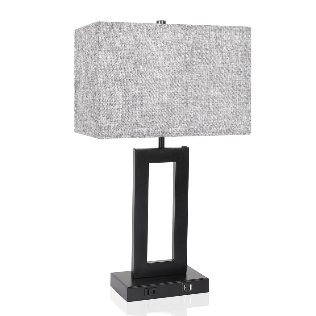 22 Gray USB Table Lamp Set With Touch Control