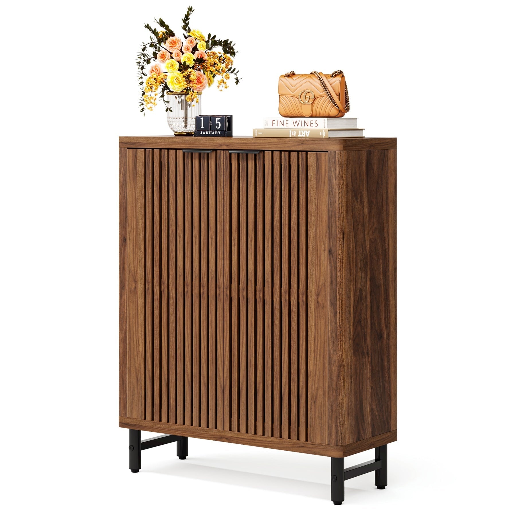 Meuble de rangement à chaussures 24 paires avec porte pour entrée et salon