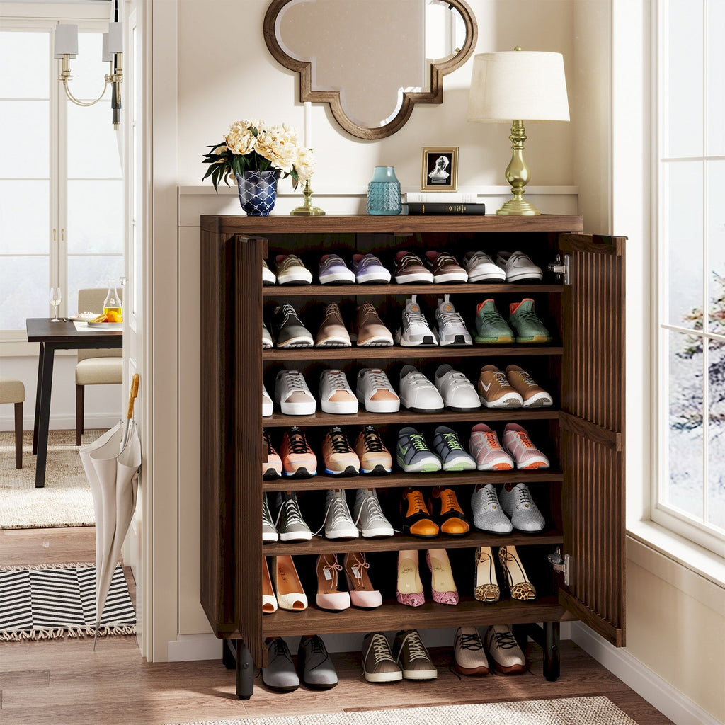 Meuble de rangement à chaussures 24 paires avec porte pour entrée et salon