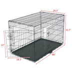 24 to 48 Pet Kennel Cat Dog Folding Steel Crate Animal Playpen Wire Metal