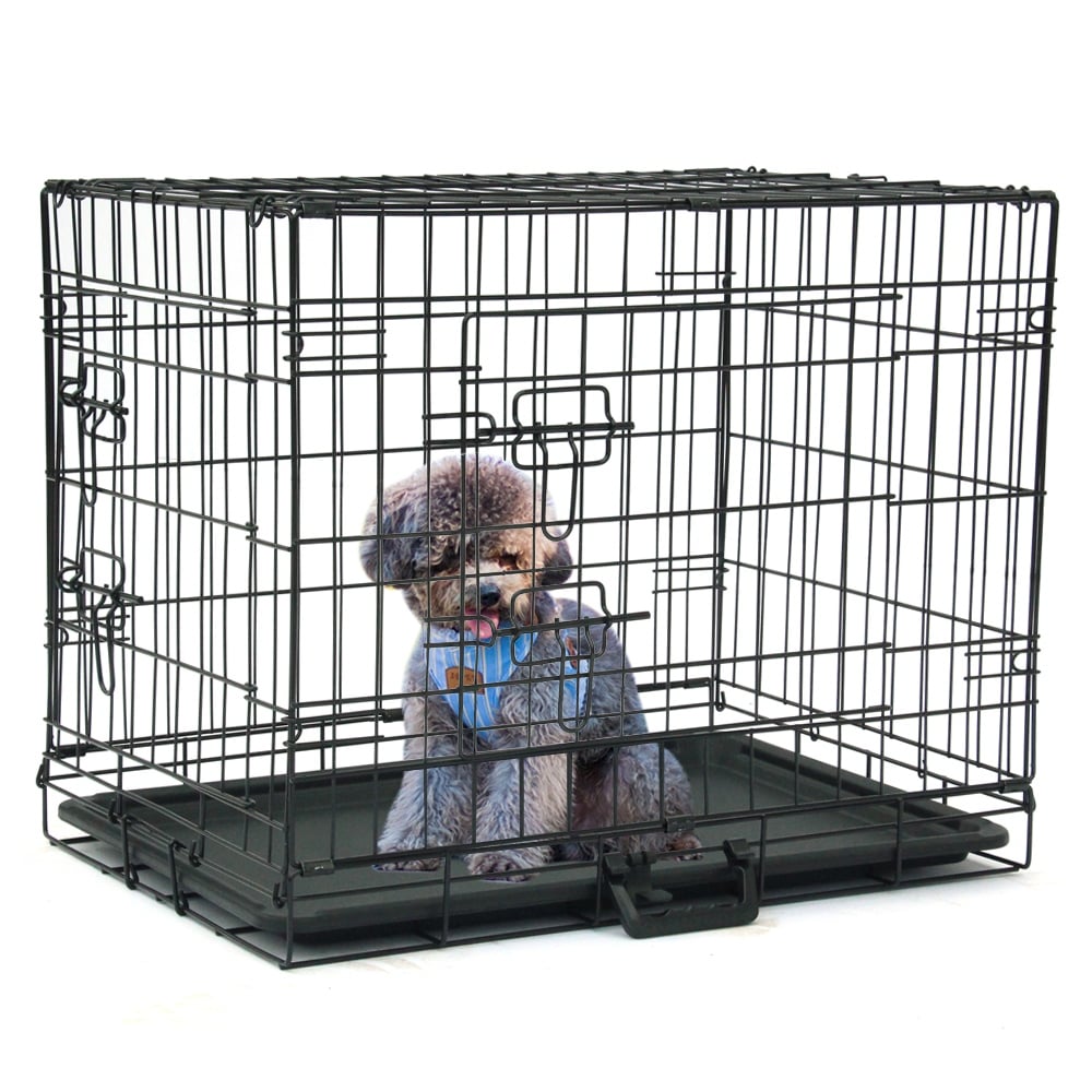 24 to 48 Pet Kennel Cat Dog Folding Steel Crate Animal Playpen Wire Metal