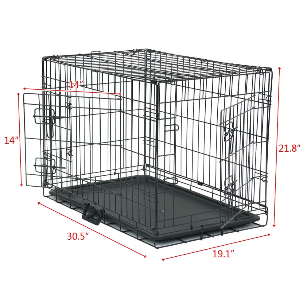 24 to 48 Pet Kennel Cat Dog Folding Steel Crate Animal Playpen Wire Metal
