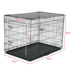 24 to 48 Pet Kennel Cat Dog Folding Steel Crate Animal Playpen Wire Metal