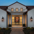 25.7H 2-Light Large Outdoor Bronze Exterior Wall Lantern Sconce Light